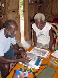 Men involved in participatory mapping exercise in Roviana, Solomon Islands Credit: Shankar Aswani 