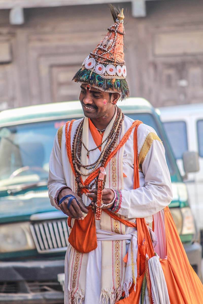 A Vasudev man in traditional attire