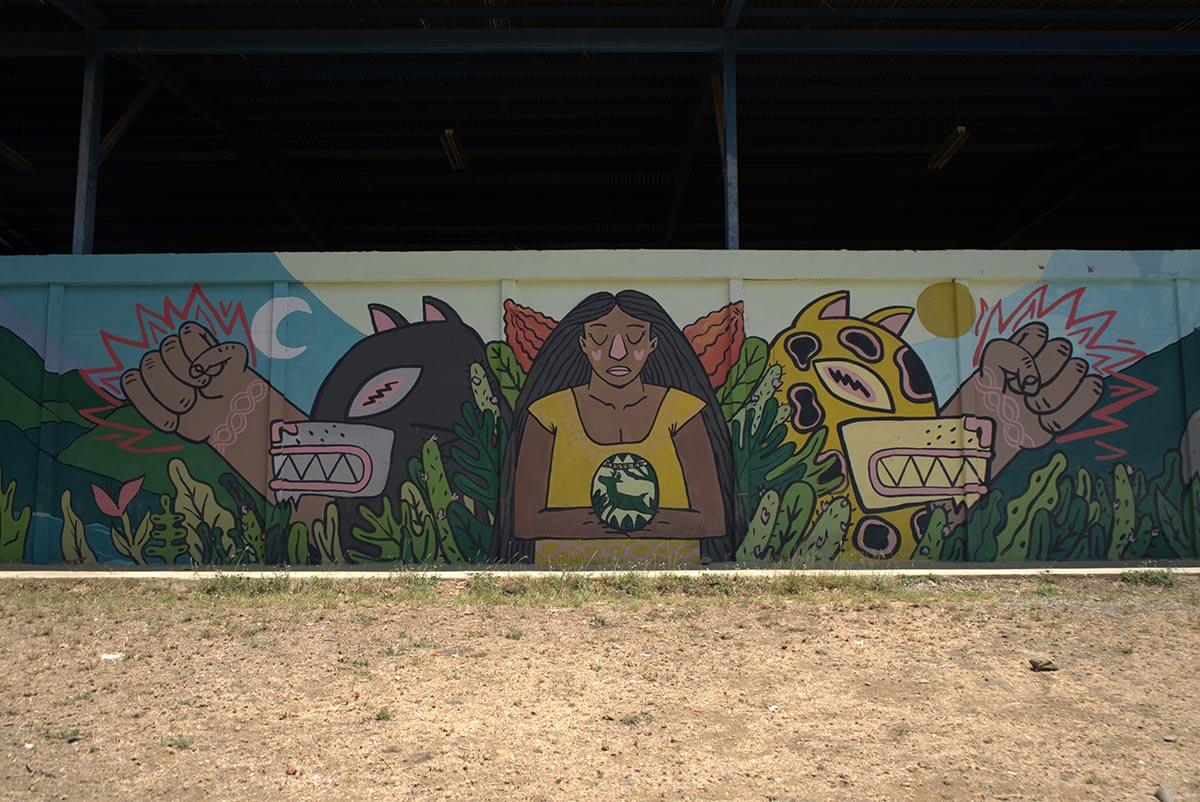 A mural at Yimba Cajc.